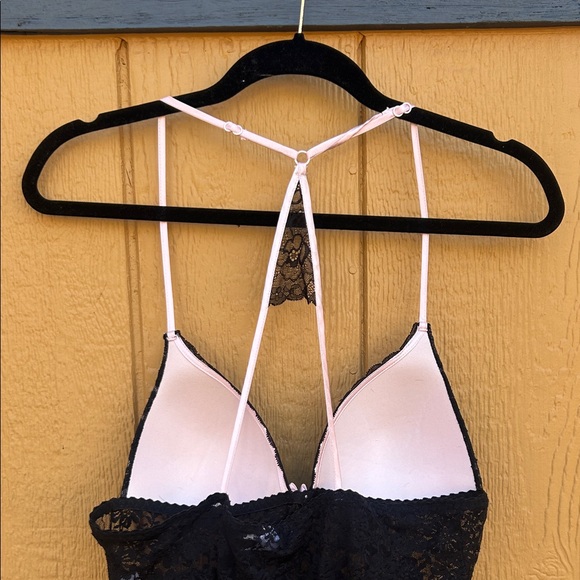 Linea Donatella Elegant Black And Light Pink Lace Chemise. Padded. Medium - Picture 6 of 14